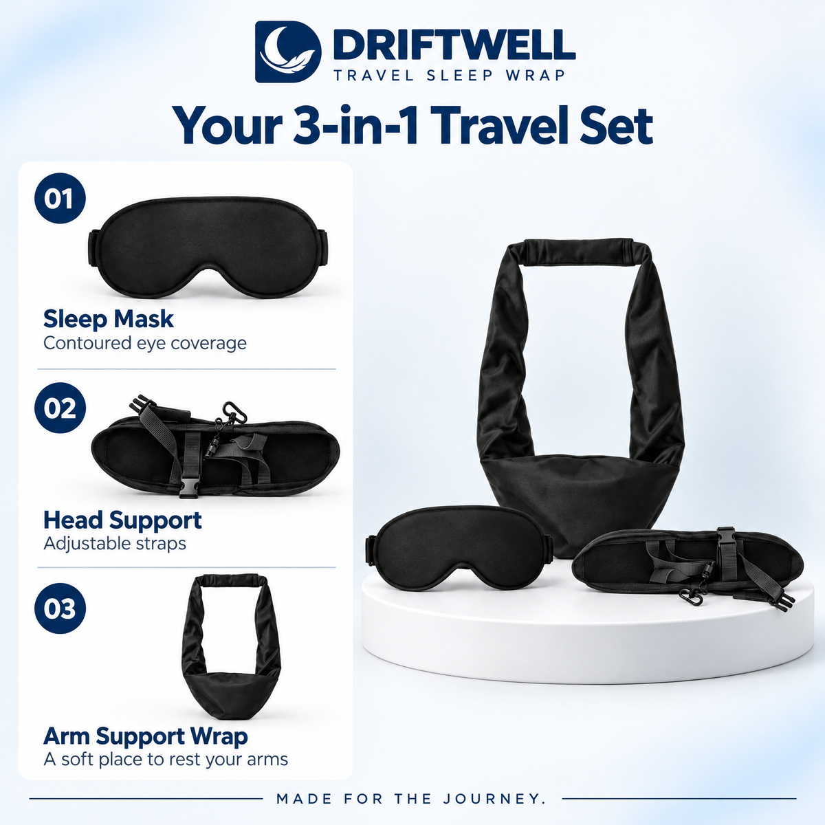 DriftWell™ First Class 3-in-1 Travel Sleep Set
